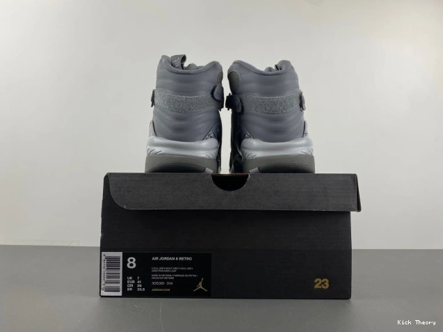 Kicktheory Grey Retro 8 305381-014 Jordan Cool 0730